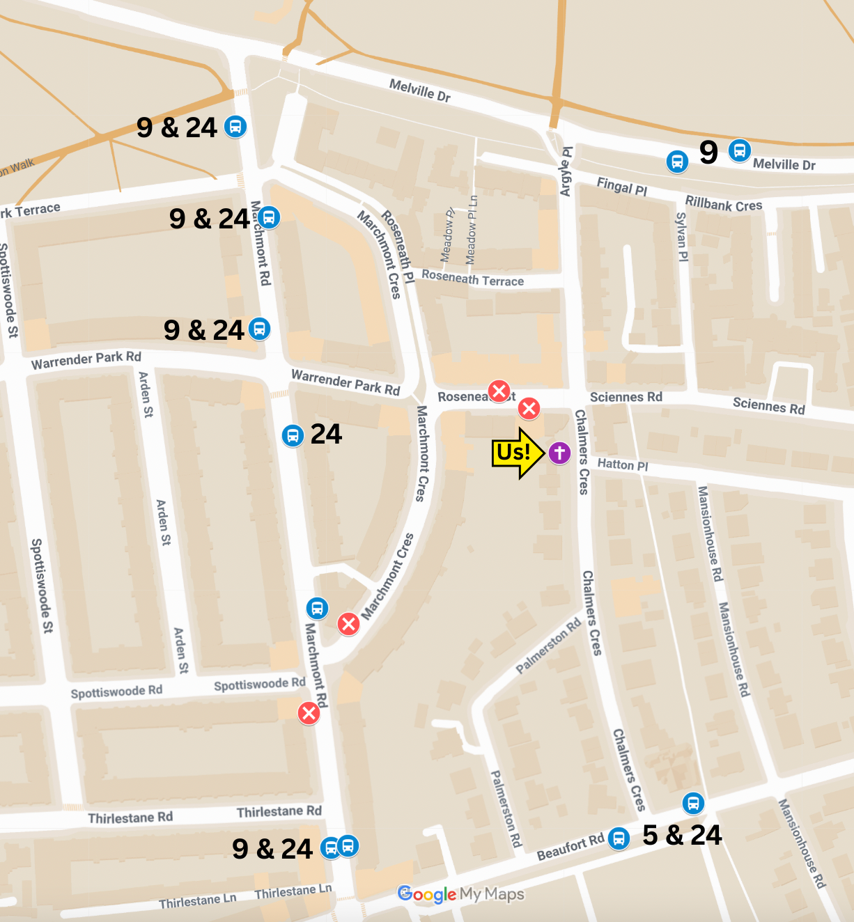 Laudate Haus bus connections